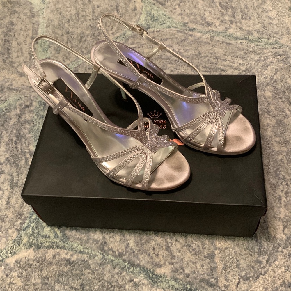Nina Shoes Silver Heels